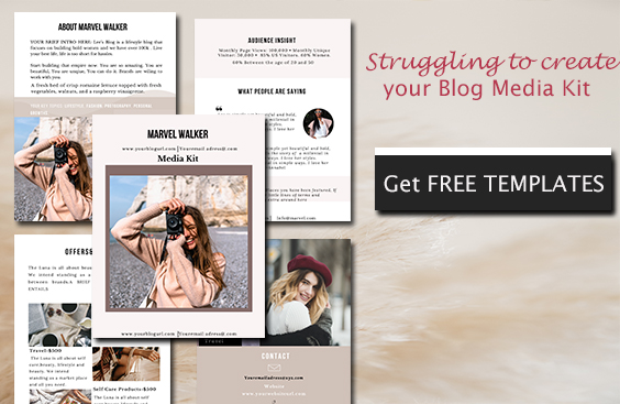 Free blogger media kit template made in canva