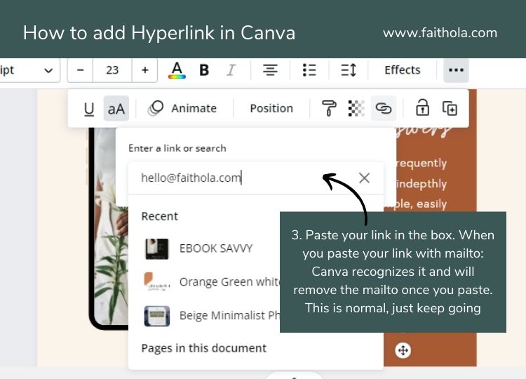 How to Add Email Link (Mailto) in Canva