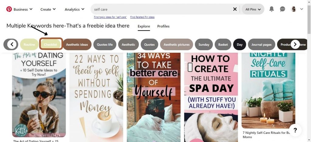 How to search for keywords on Pinterest