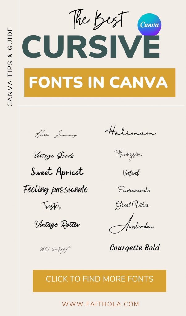 best cursive Canva fonts
