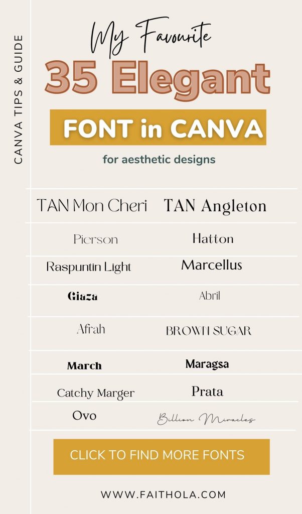 35 Best Elegant Aesthetic fonts on Canva for Eye-Catchy Designs