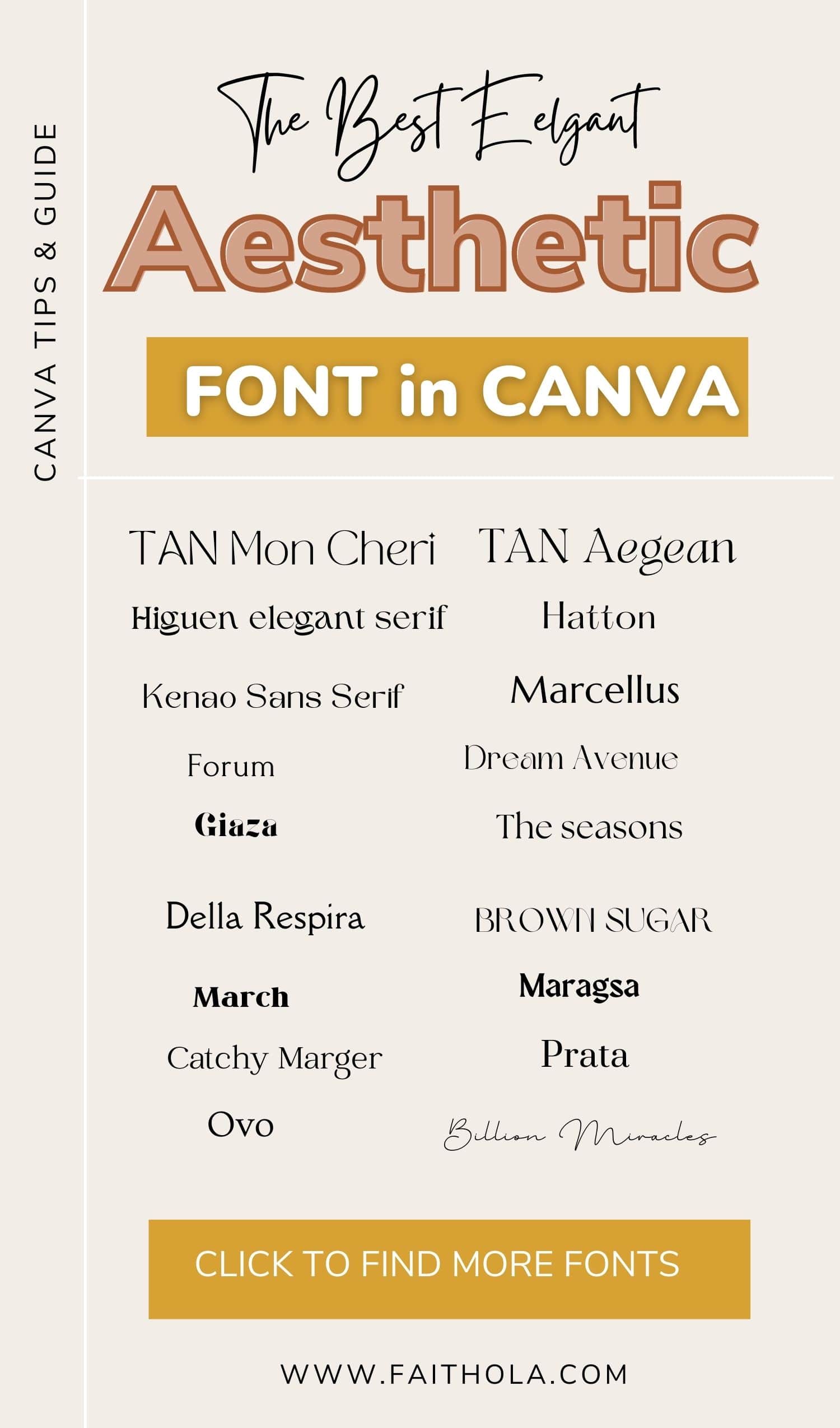 best elegant aesthetic fonts in Canva