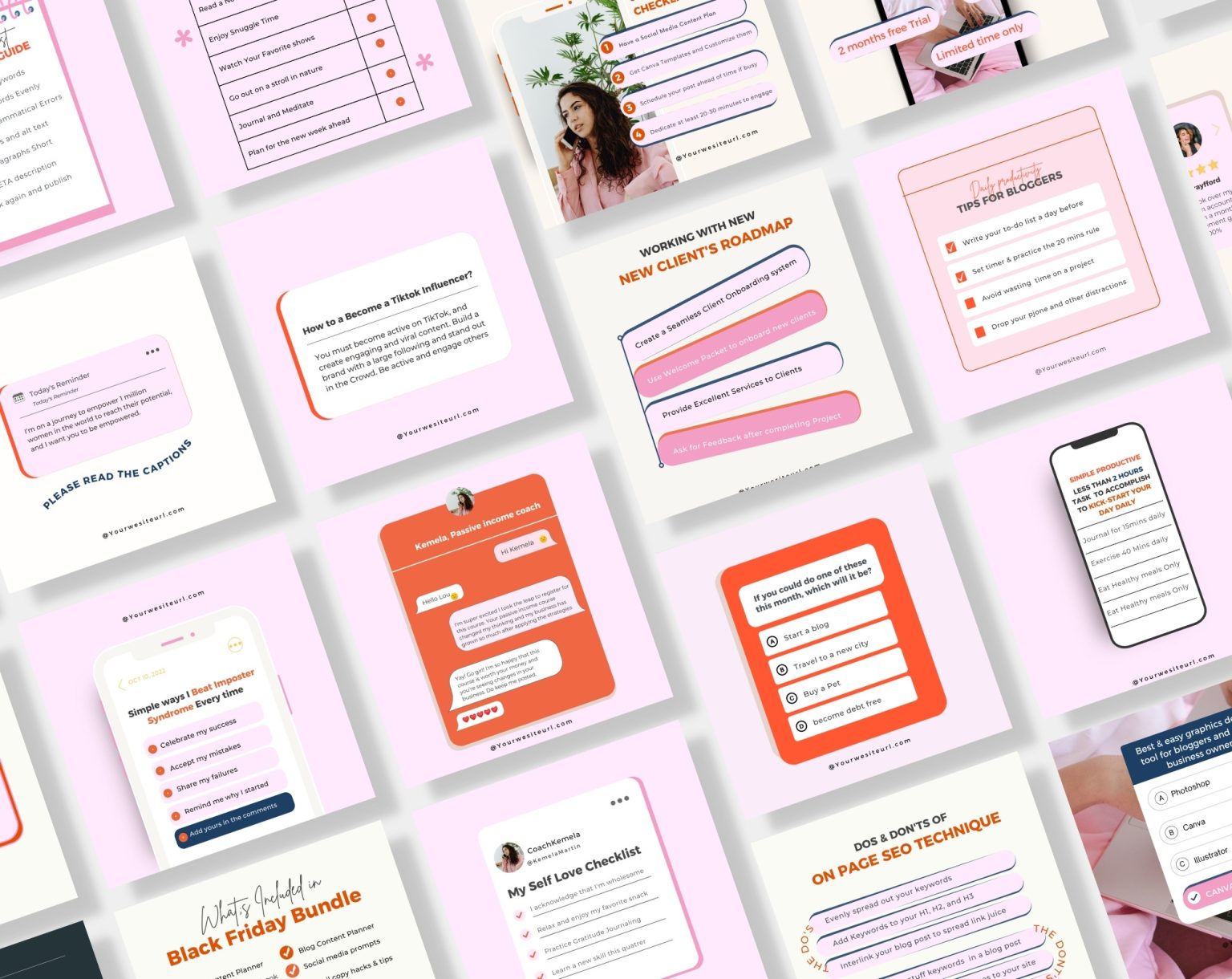 Reminders + List and Notification Canva Templates | Colorful