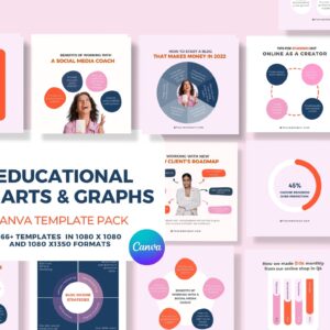 Chart and Graph Templates Canva for course creators - Colorful