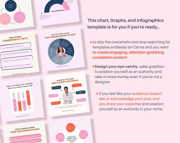 Chart and Graph Canva Templates for course creators - Colorful