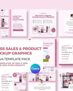 Digital Product Mockup Canva Templates for Ladyboss