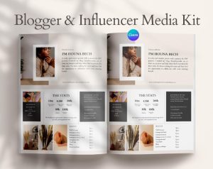 Blogger media kit template Canva