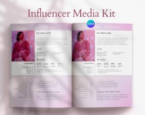 TikTok influencer media Kit Template Canva