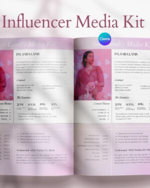 TikTok influencer media Kit Template Canva